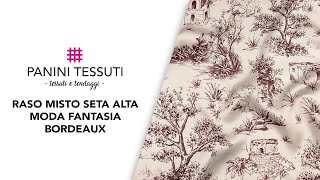 Raso Misto Seta Alta Moda Fantasia Bordeaux [upl. by Einaffyt]