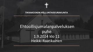 Ehtoollisjumalapalveluksen puhe 192024 [upl. by Nahtanoj]