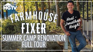 Jonathan Knights Summer Camp Reno Tour  Farmhouse Fixer  HGTV [upl. by Ylirama]