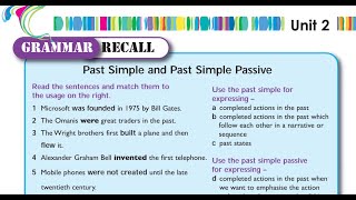 اللغة الانجليزية الصف الثاني عشر Past simple amp Past Simple Passive Grade 12A Theme1 Unit2 [upl. by Ylrae]