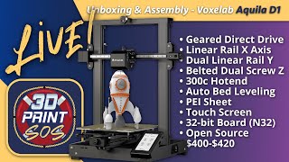 LIVE Unboxing amp Assembly  Voxelab Aquila D1  Is this the ULTIMATE Aquila [upl. by Kehsihba541]