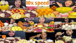 asmr eating RASGULLARASMALAIKHEERGULAB JAMUNKALA JAMUNINDIAN SWEETFOOD EATING VIDEOS mukbang [upl. by Leiser593]