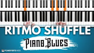 PIANOFORTE BLUES Il Ritmo Shuffle e Straight Piano Tutorial [upl. by Atinob517]