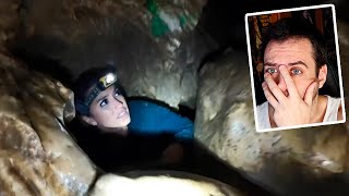 REACCIONANDO AL VÍDEO MÁS CLAUSTROFÓBICO DEL MUNDO  La Cueva del Agujero del Infierno [upl. by Latyrc]