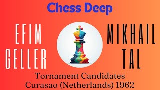 Efim Geller vs Mikhail Tal Tournament Candidates Curaçao Netherlands 1962 [upl. by Erdnua746]