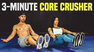 STRONG CORE 3Minute Workout Challenge Build ROCK Hard Abs [upl. by Katya]