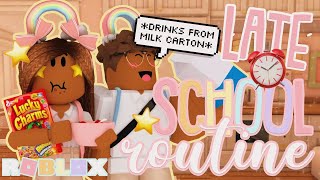 Our LATE SCHOOL MORNING Routine STRESSFUL Roblox Bloxburg Roleplay [upl. by Srevart196]