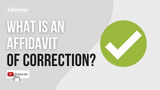 What is an Affidavit of Correction [upl. by Varipapa901]