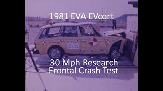 1981 EVA EVcort Wagon Ford Escort FMVSS 208 Frontal Crash Test 30 Mph [upl. by Herzog]