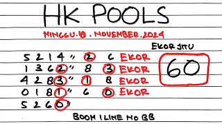 PREDIKSI HK POOLS MINGGU 10 NOVEMBER 2024  BOCORAN TOGEL HK MALAM INI  RUMUS KEPALA EKOR HK JITU [upl. by Nojel]