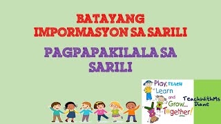 Batayang Impormasyon Sa SariliPagpapakilala sa SariliAraling Panlipunan Grade 1 [upl. by Cianca244]