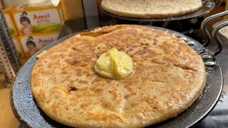 Mumbais Biggest Aloo Paratha  Indian Street Food [upl. by Elhsa]