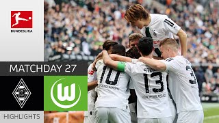 BMG Beat Wolves  Borussia Mgladbach  VfL Wolfsburg 20  Highlights  MD 27 – Bundesliga 202223 [upl. by Nyladnek]