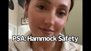 Erin Field PSA on hammock safety ￼ [upl. by Rebmit]