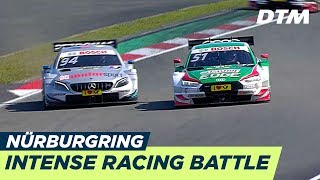 Battle on the Ring  Pascal Wehrlein vs Nico Müller  DTM Nürburgring 2018 [upl. by Luehrmann]