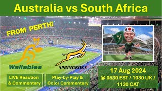 Australia vs South Africa  The Rugby Championship from Perth  17 Aug 2024 [upl. by Gabie]