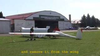 One Man Rigging System in use Cirrus glider assembly IMIGliding Equipment [upl. by Idnib]