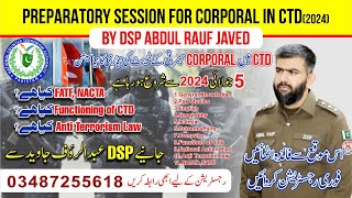 PPSC Corporal in CTD Jobs  Preparatory Session by DSP Abdul Rauf Javed [upl. by Cullen]