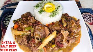 How to make Jamaican STEW PEAS with OXTAIL amp SALTED BEEF [upl. by Elsworth]