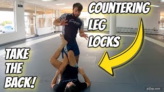 COUNTER LEG LOCKS BY TAKING THE BACK  BJJ TIPS [upl. by Efi]