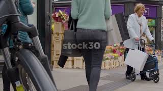 Pedestrians Passing Hickeys Pharmacy Grafton Street Dublin Ireland [upl. by Reinal]