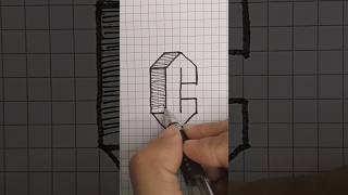 Letter C 3D drawing art shorts [upl. by Ettennig]