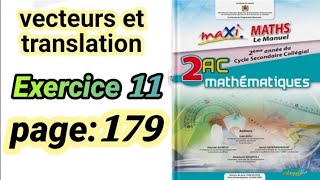 vecteurs et translation maxi maths 2AC exercice 11 page 179 [upl. by Einahpts]