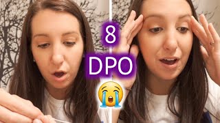 SHOCKING PREGNANCY TEST RESULTS AT 8 DPO  FINDING OUT IM PREGNANT  Erika Ann [upl. by Ailsun]