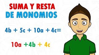 SUMA Y RESTA DE MONOMIOS Super facil  Para principiantes [upl. by Esiled]