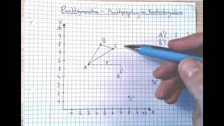 Punktsymmetrie  Punktspiegelung im Koordinatensystem [upl. by Anileme]