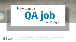 Get a QASoftware Testing job in 30 days FREE Webinar by Karthik ITeLearn [upl. by Leksehc328]