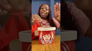 Chili Cheese Dogs with chili from Wendy’s foodie foodiereview chili wendys subscribe [upl. by Aneleiram]