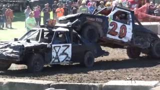 Petrolia Fair Demolition Derby 2016  Pro Mod Trucks Plus 1 Car [upl. by Leora]