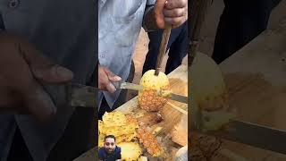 Easy to cut pineapple technique fruitninjaofindia  fruitsninja streetfood howtocutpineapple [upl. by Alial240]