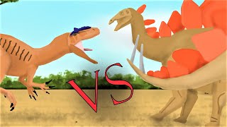 Allosaurus vs StegosaurusDinosaur Battle Pivot Animation [upl. by Hailahk69]