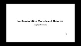 Training  Implementation Models amp Theories  14 May 2024 [upl. by Stedt]