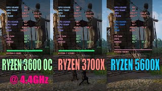 Ryzen 3600 OC vs Ryzen 3700x vs Ryzen 5600x [upl. by Letnahs]