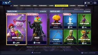 FORTNITE  Boutique du 31 octobre Skins CLOWN  quotFOLLETquot quotJACK LAGOURDEquot [upl. by Jaqitsch]