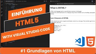 Lernen mit VSCode HTMLEinführung 1 Grundlagen von HTML [upl. by Eelam85]