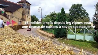 Course de caisses à savon  18 bolides se sont élancés des vignes de Meurville [upl. by Yrrem]