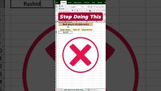 Data entry tips in Excel 😎🔥😱  Excel for fresher excel exceltips data exceltutorial shorts [upl. by Eeryk]