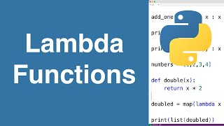 Lambda Functions  Python Tutorial [upl. by Ahtamat74]