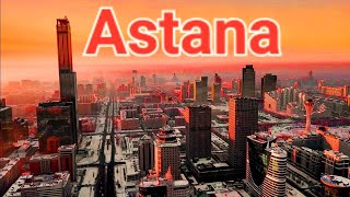 Astana City Kazakhstan Country 4k Drone Footage [upl. by Attecnoc]