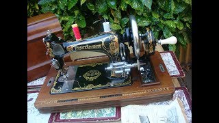 Antique Old Vintage Frister amp Rossmann Hand Crank sewing machine See Video [upl. by Morse]