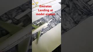 Emirates landing at model airport [upl. by Nodab397]