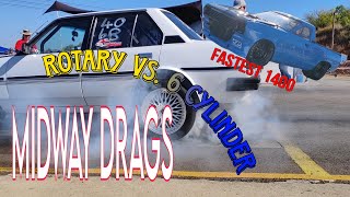 Midway Drags Rotary vs 6 cylinder [upl. by Ecirpak955]