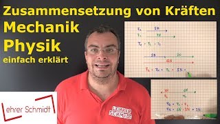 Kraft  Zusammensetzung von Kräften  Physik  Mechanik  Lehrerschmidt [upl. by Delaney895]