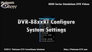 Configure System Settings  DVR88xxRT  H264 Standalone DVR [upl. by Silliw300]