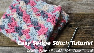 Make Easy Sedge Stitch Left Handed Tutorial Crochet Pattern Free PDF [upl. by Atekahs]