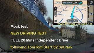 Sat Nav  full 20 minute independent drive from mock driving test [upl. by Ysteb]